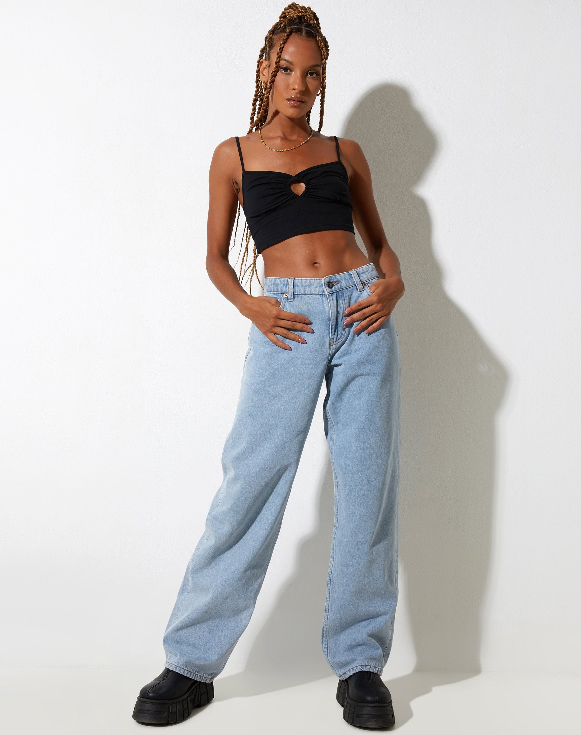 Afbeelding van Loca Crop Top in Lycra Zwart