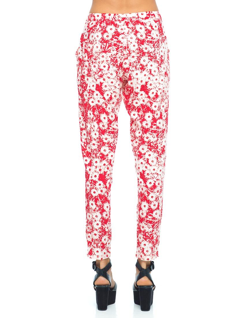 Motel Logan broek met pijpen in Xerox Daisy rood