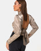 Afbeelding van Lona Longsleeve Top in Satin Taupe