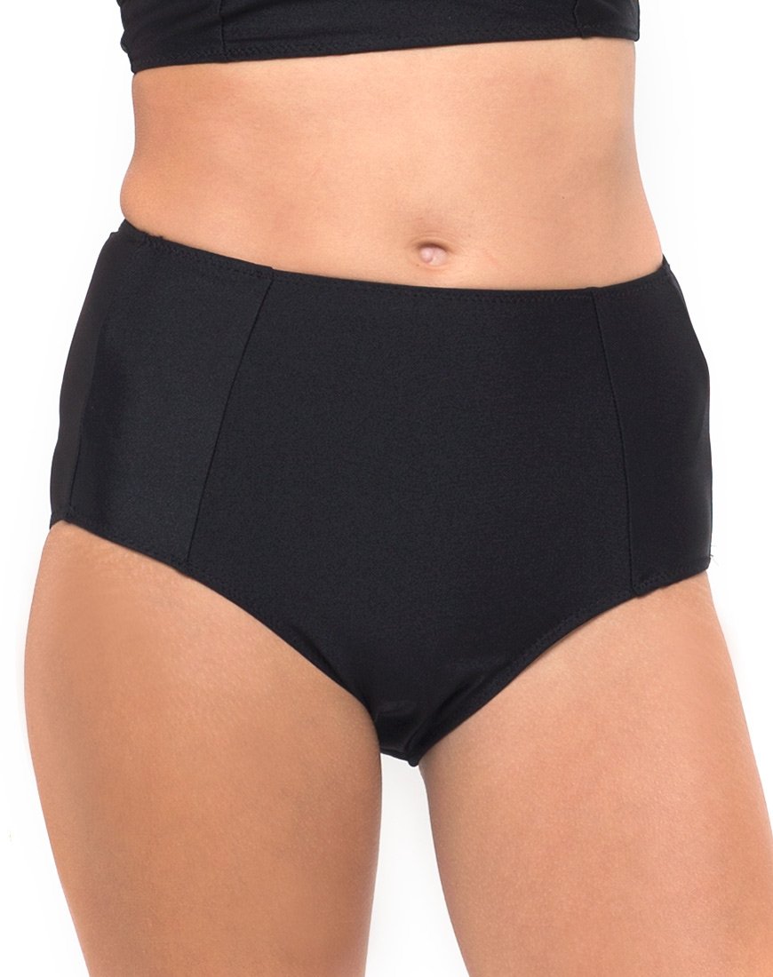 Bikinibroekje met lange lijn in zwart