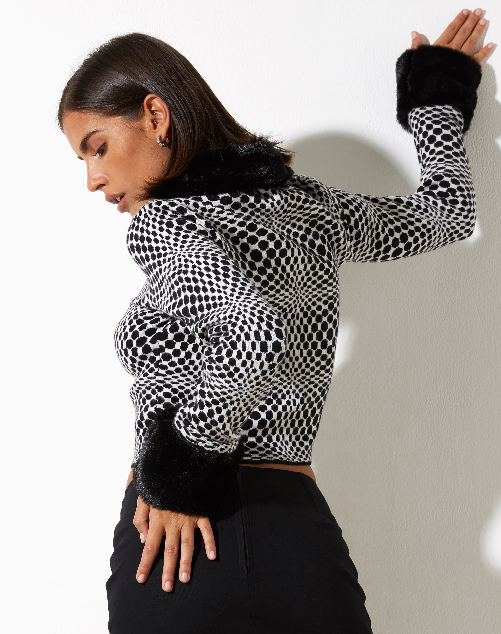 Afbeelding van Lorita Cardi in Optic Monochrome Square Zwart-wit