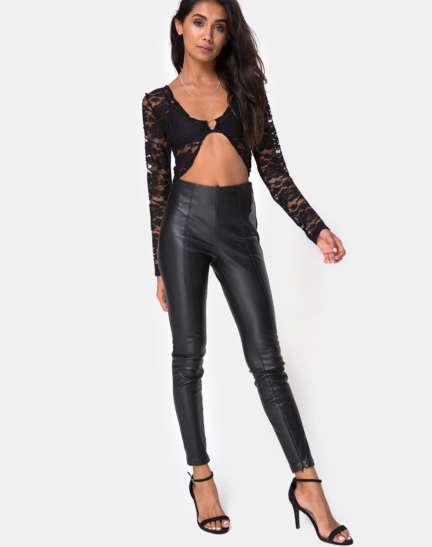 Afbeelding van Lorya Crop Top in Kant Zwart