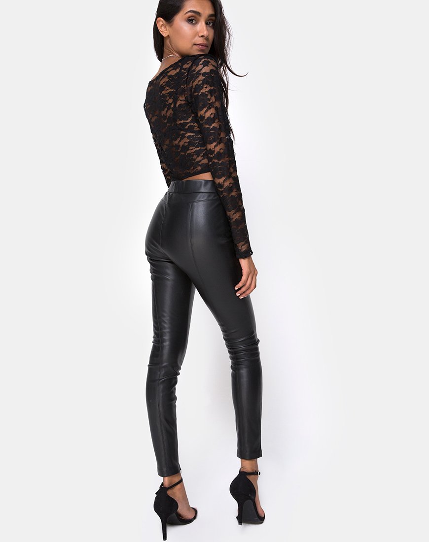 Afbeelding van Lorya Crop Top in Kant Zwart
