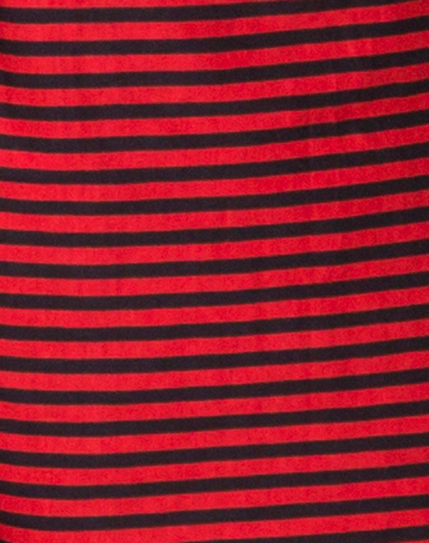 Afbeelding van Losha Sweatshirt in Mini Stripe Rood en Zwart
