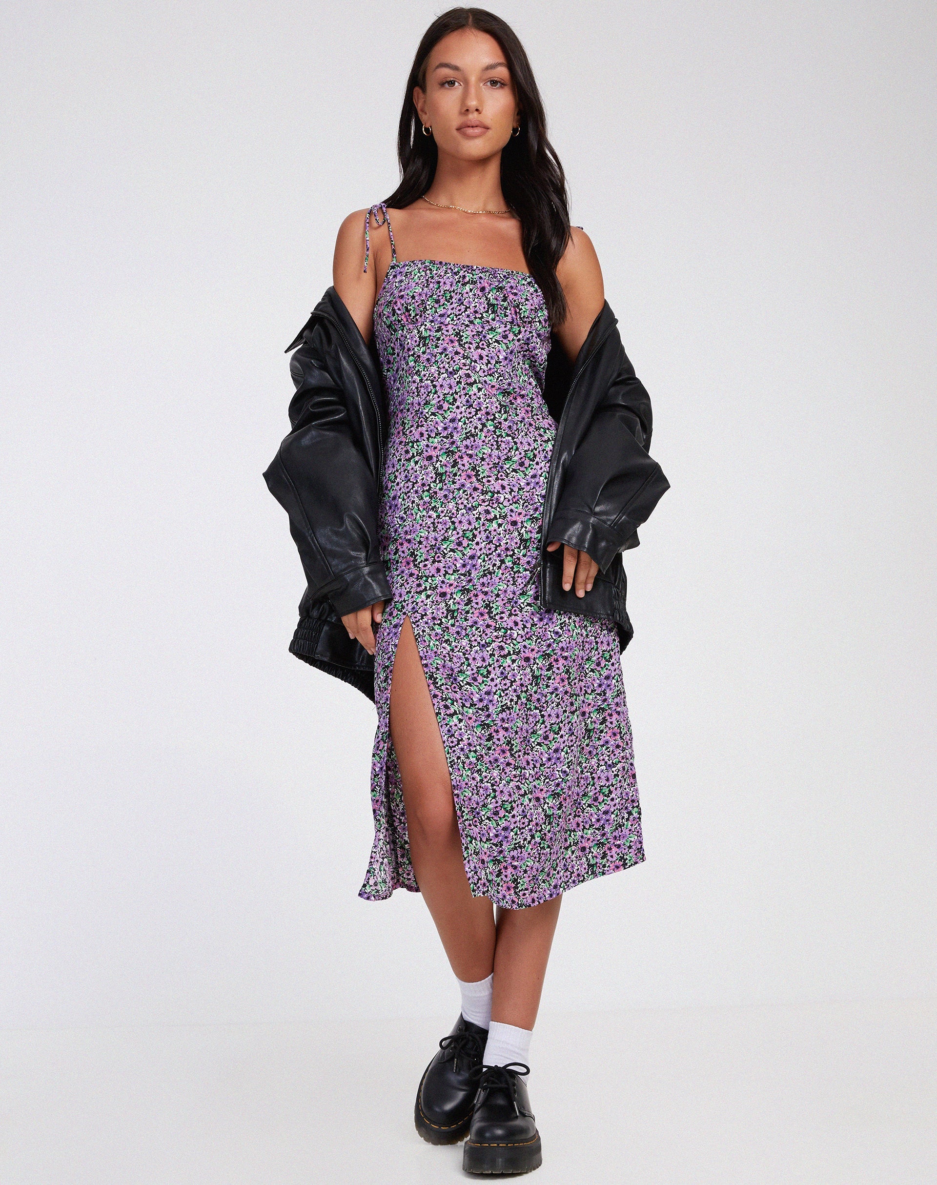 Afbeelding van Lotie Midi Dress in Lila Bloesem