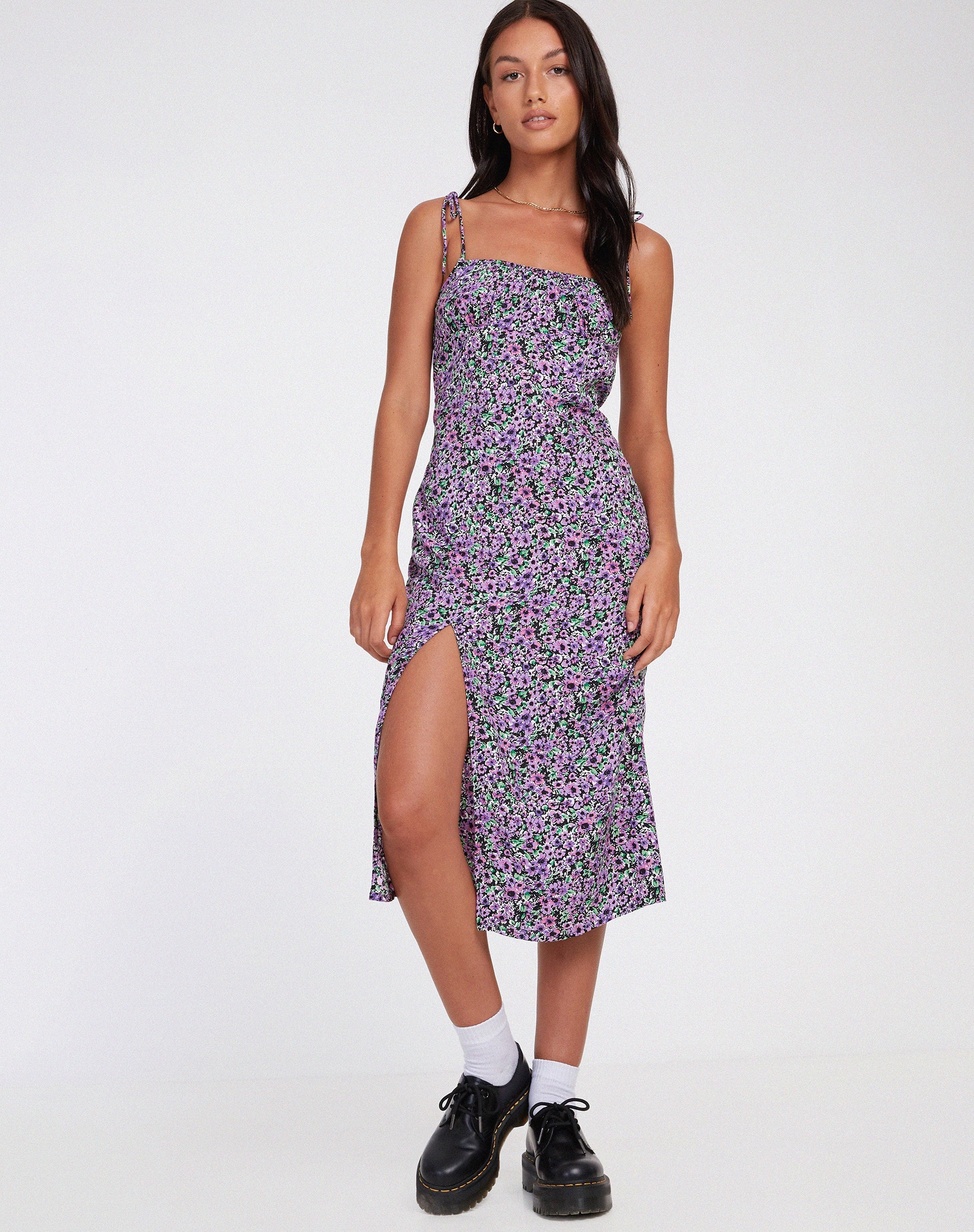 Afbeelding van Lotie Midi Dress in Lila Bloesem