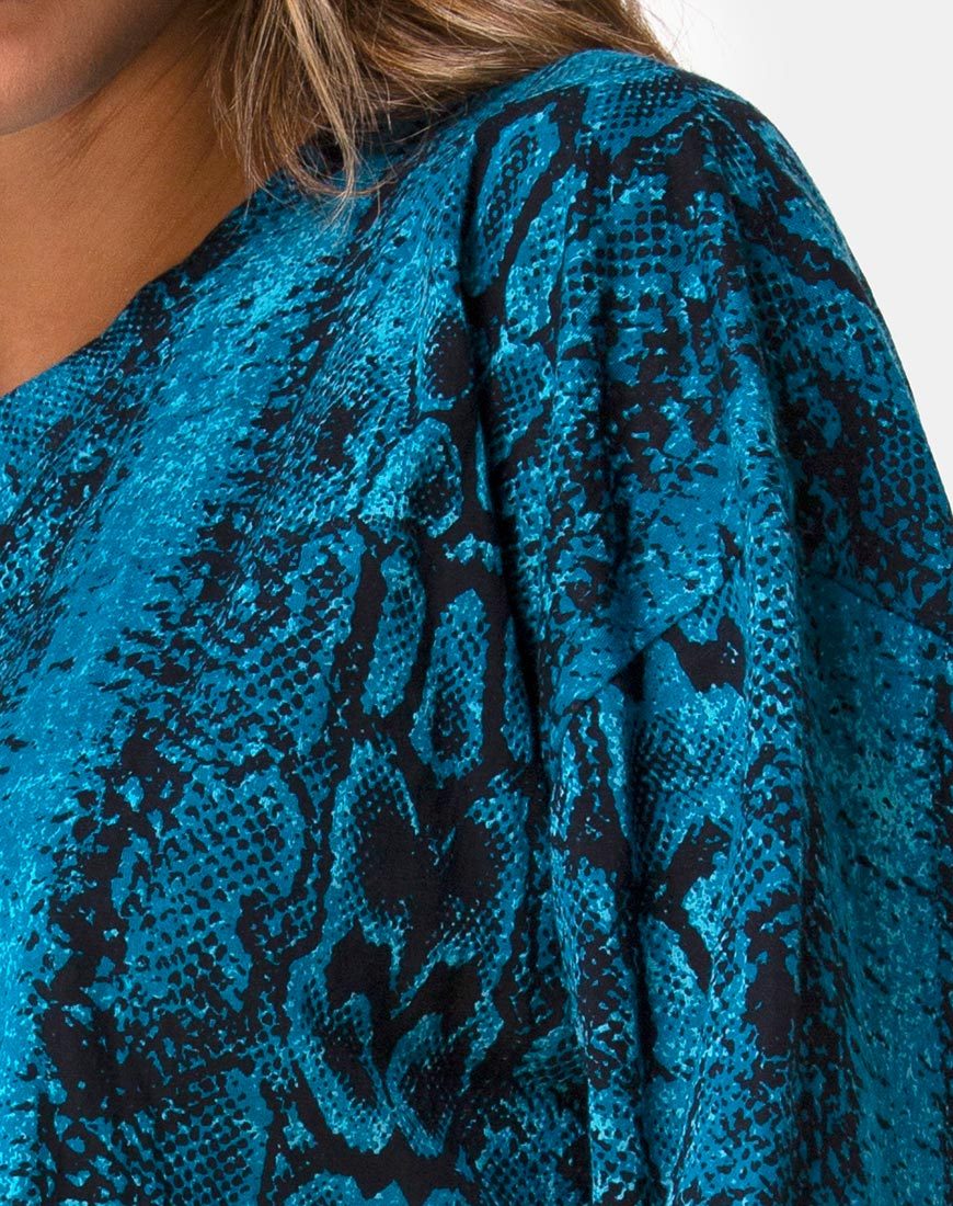 Afbeelding van Lotsun Truienjurk in Slangenblauw