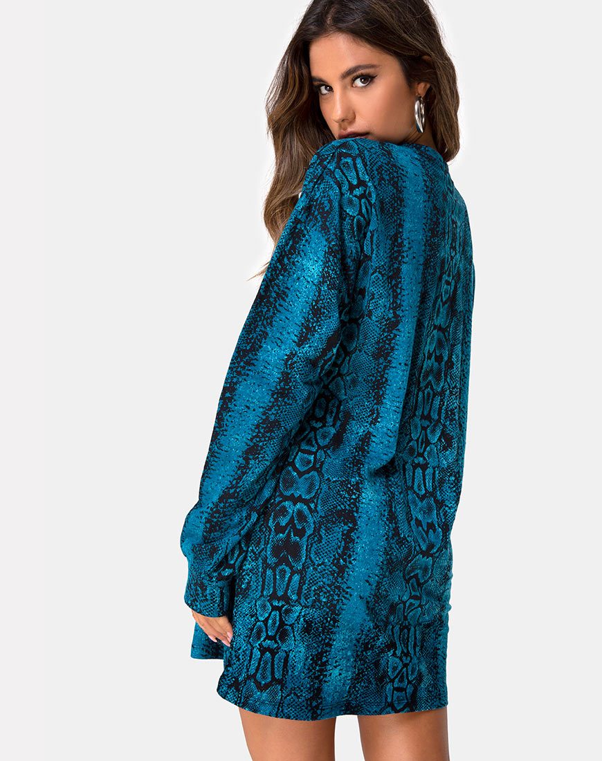 Lotsun Truienjurk in Slangenblauw