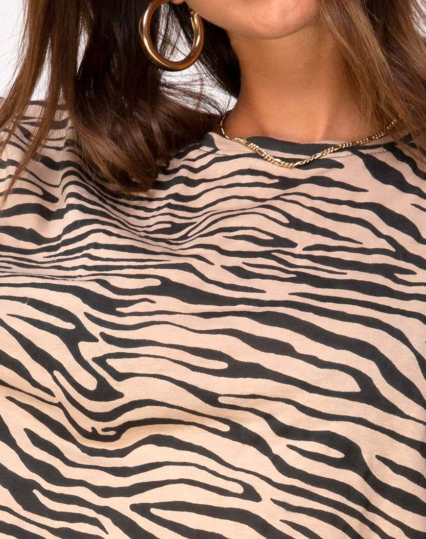 Afbeelding van Lotsun Jumper Dress in 90s Zebra Taupe