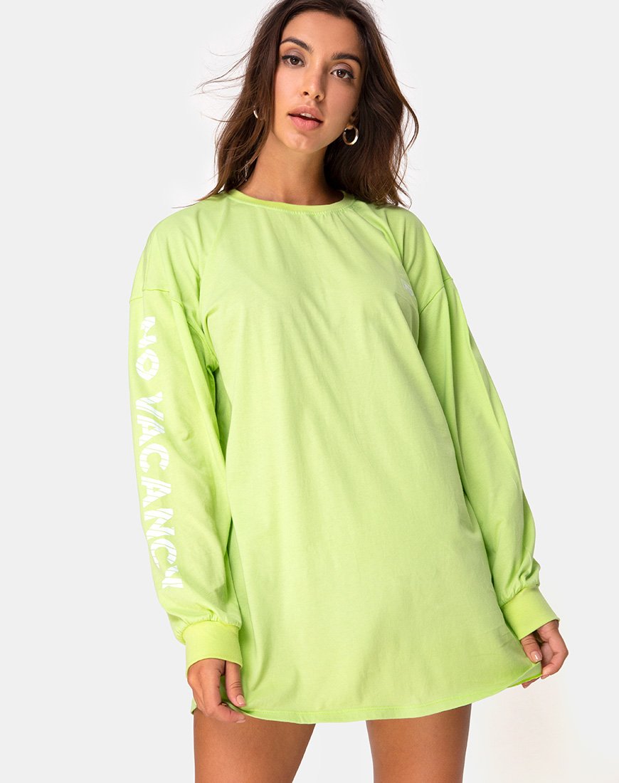 Lotsun Sweatshirt in Motel No Vacancy Fluogroen
