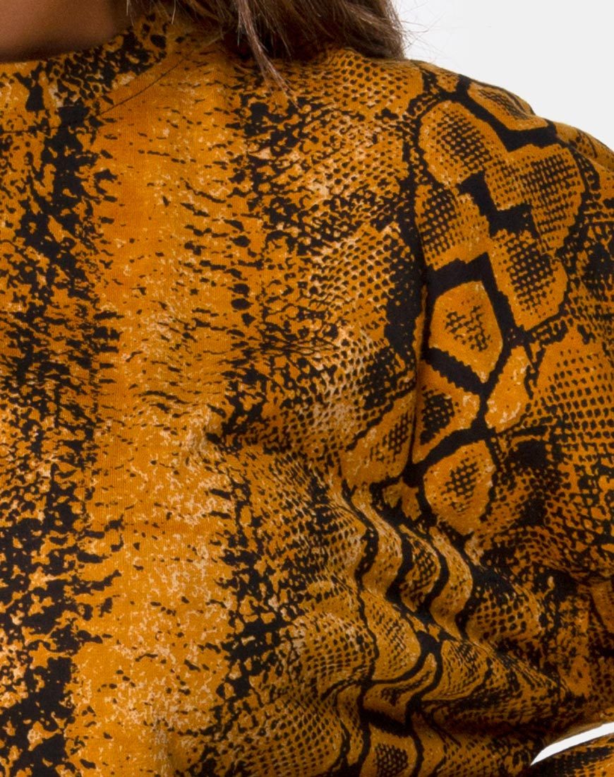 Afbeelding van Lotsun Jumper Dress in Snake Mustard