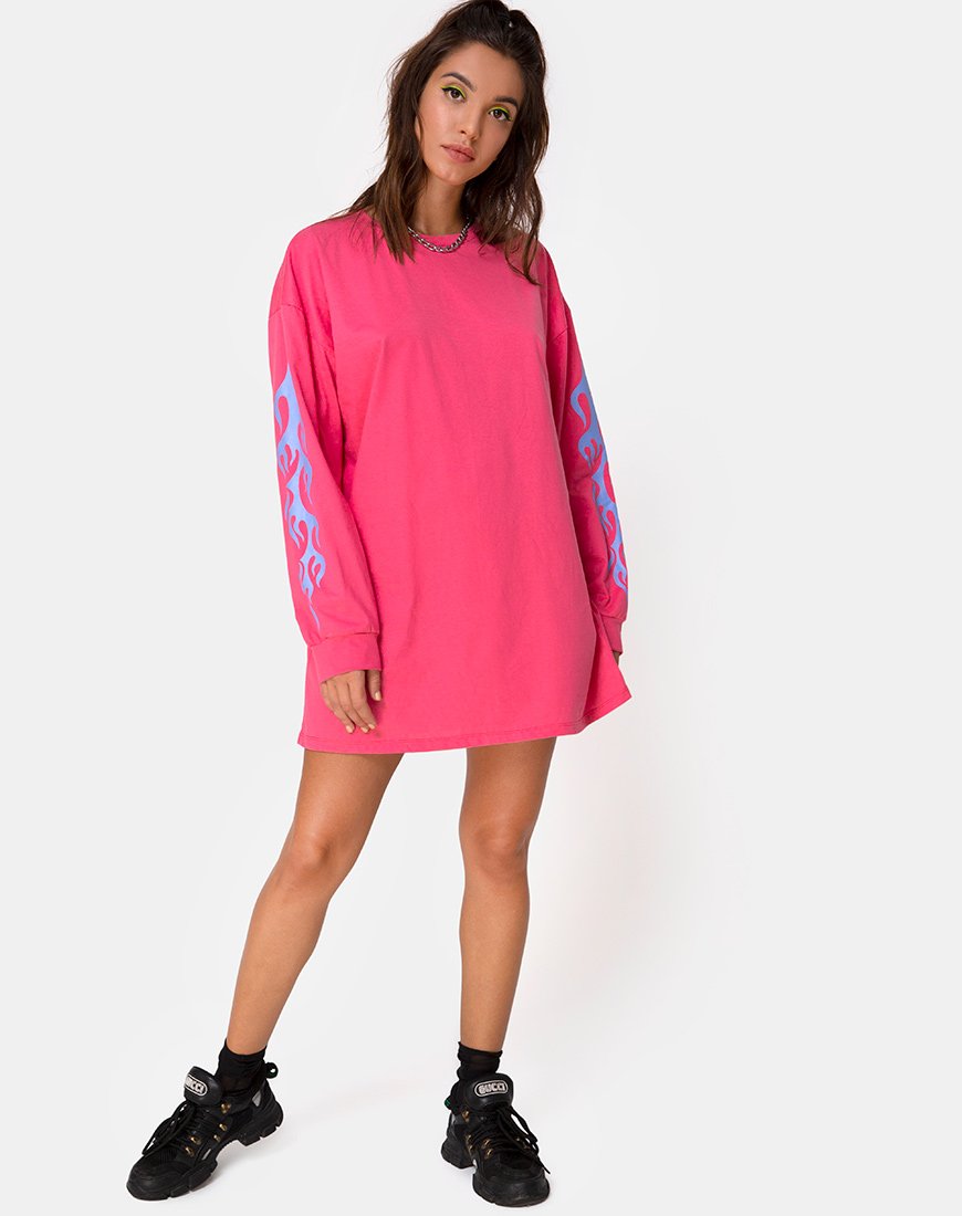 Afbeelding van Lotsun Sweatshirt in Roze met Vlam