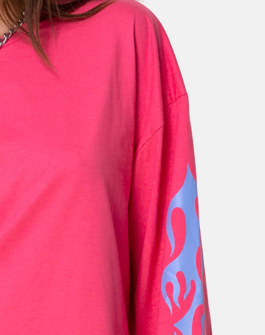 Afbeelding van Lotsun Sweatshirt in Roze met Vlam