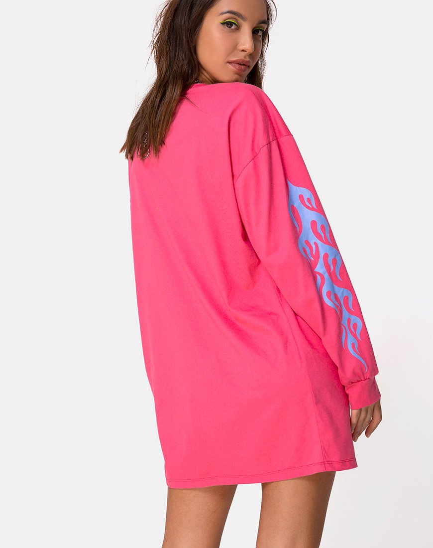 Afbeelding van Lotsun Sweatshirt in Roze met Vlam