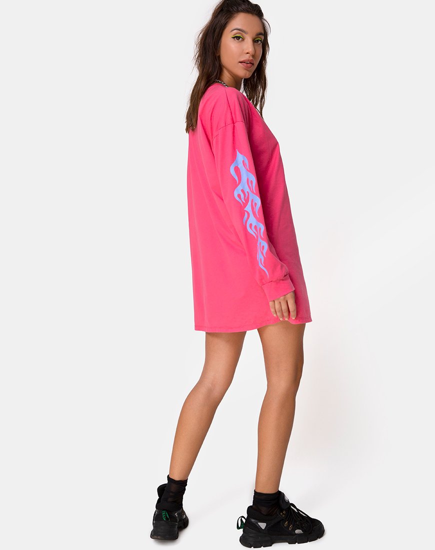 Afbeelding van Lotsun Sweatshirt in Roze met Vlam