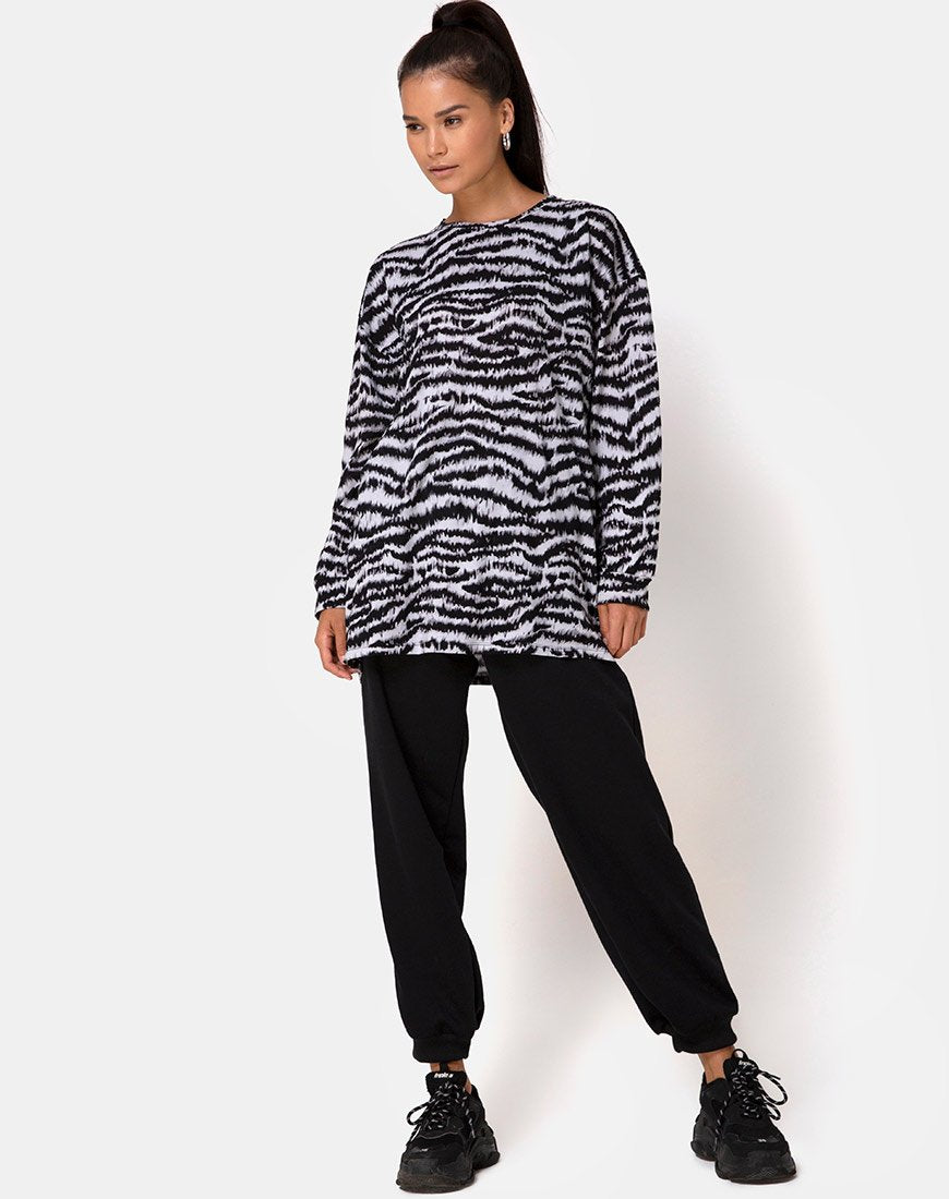 Afbeelding van Lotsun Sweatshirt in Animal Drip Grijs