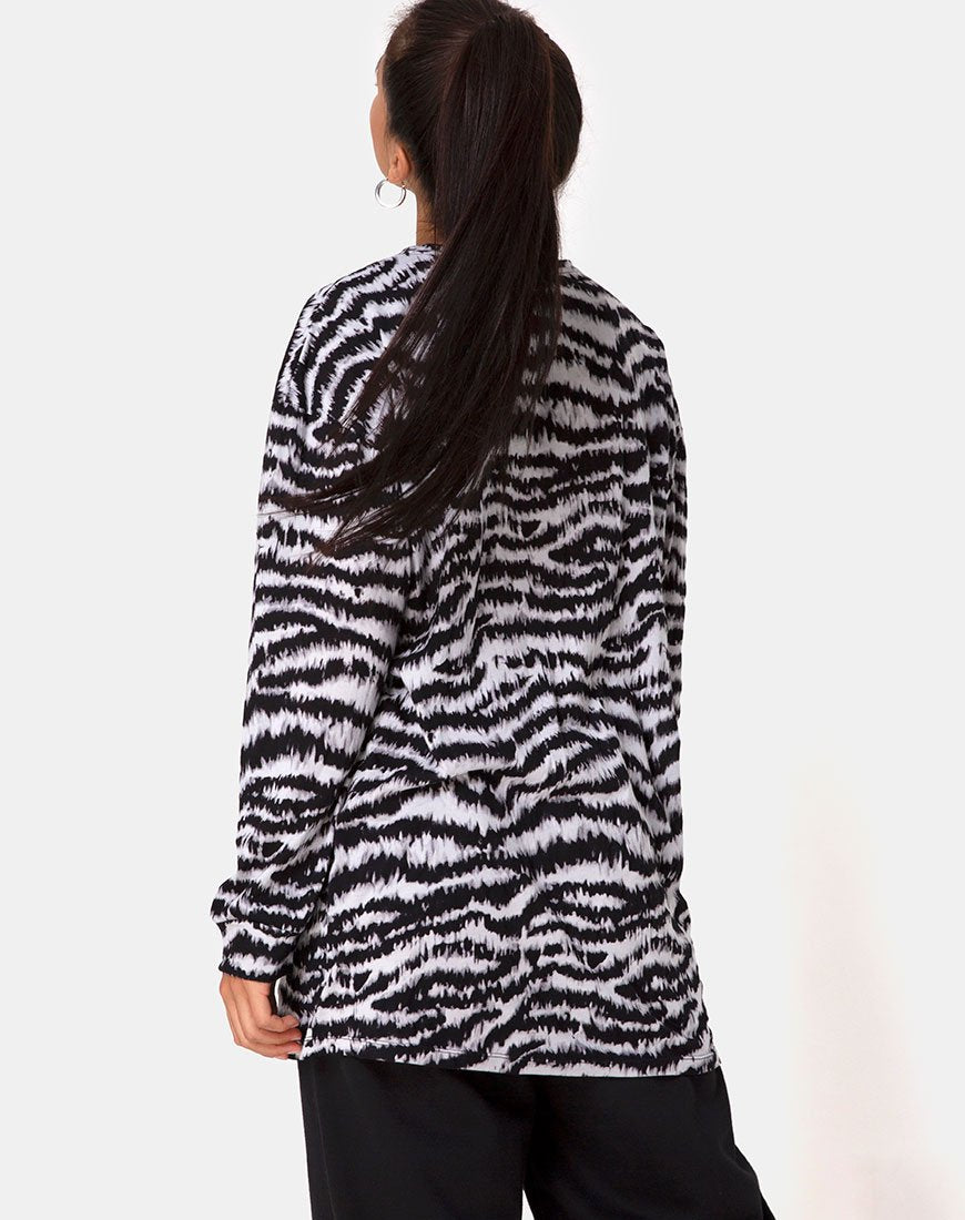 Lotsun Sweatshirt in Animal Drip Grijs