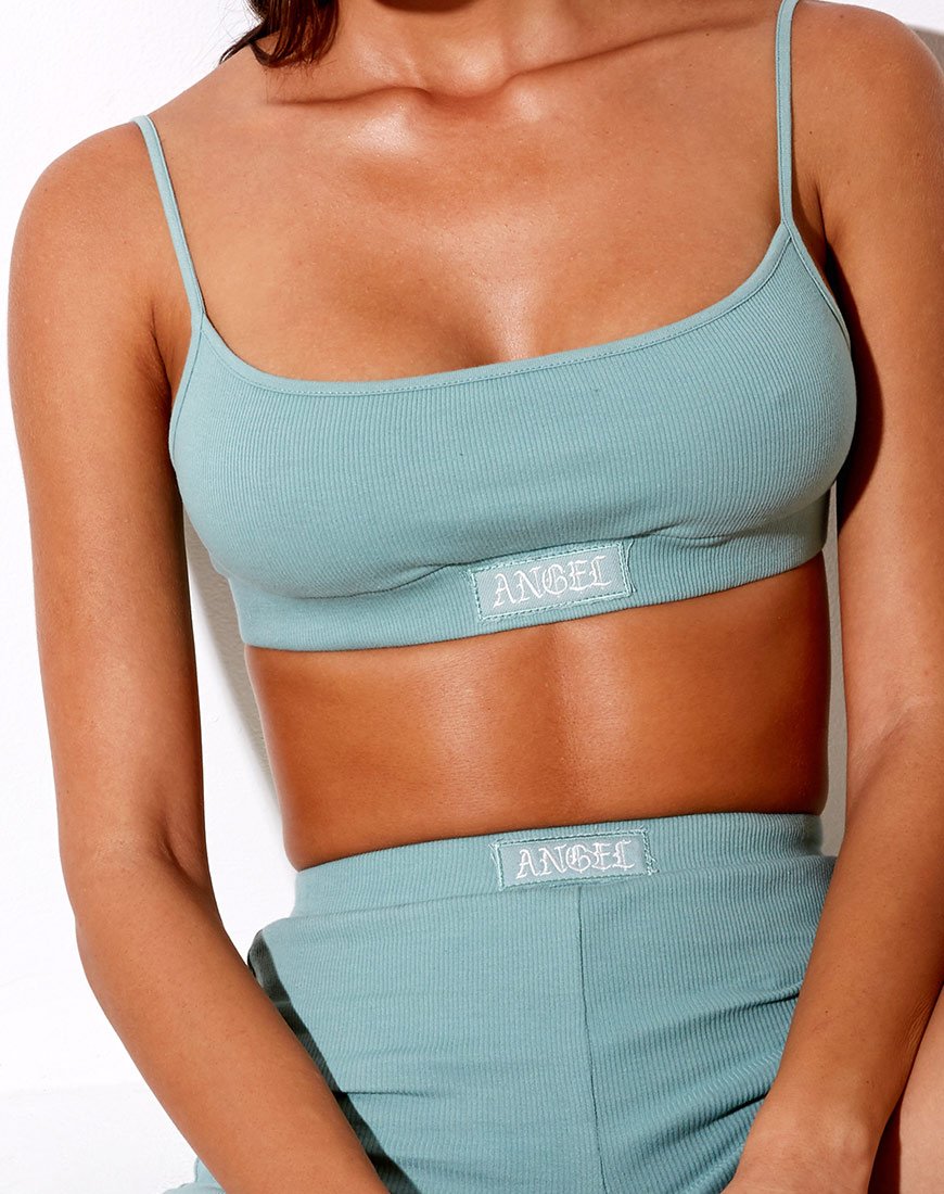Afbeelding van Esme Bralet in Seafoam met Witte Engel Embro