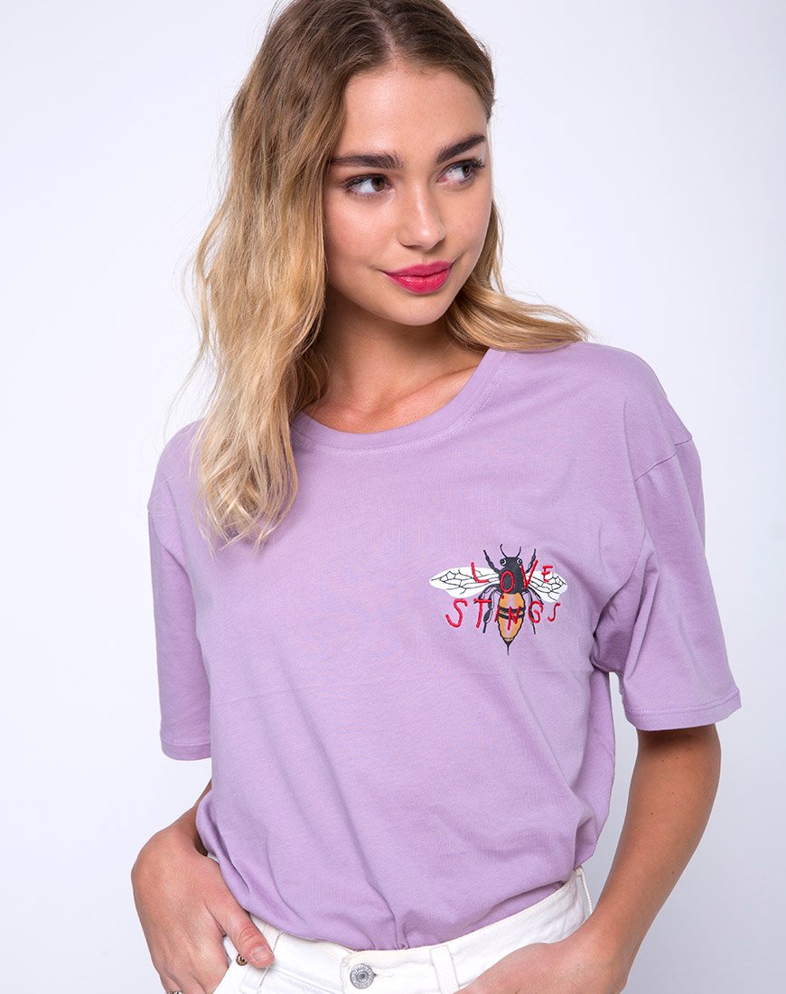 Oversized Basic T-shirt in Lovestings Lila