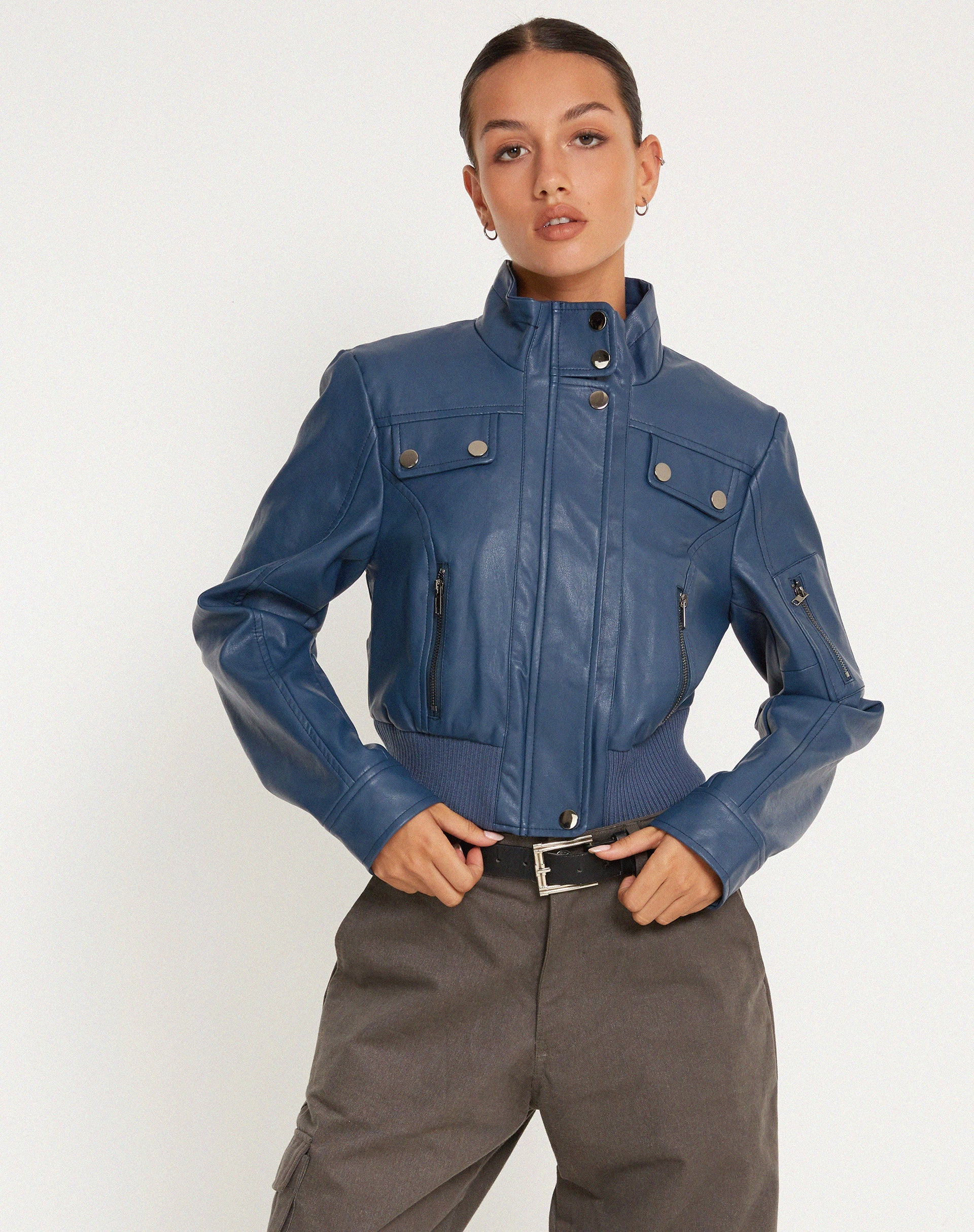 Afbeelding van Loviana Jacket in PU Navy