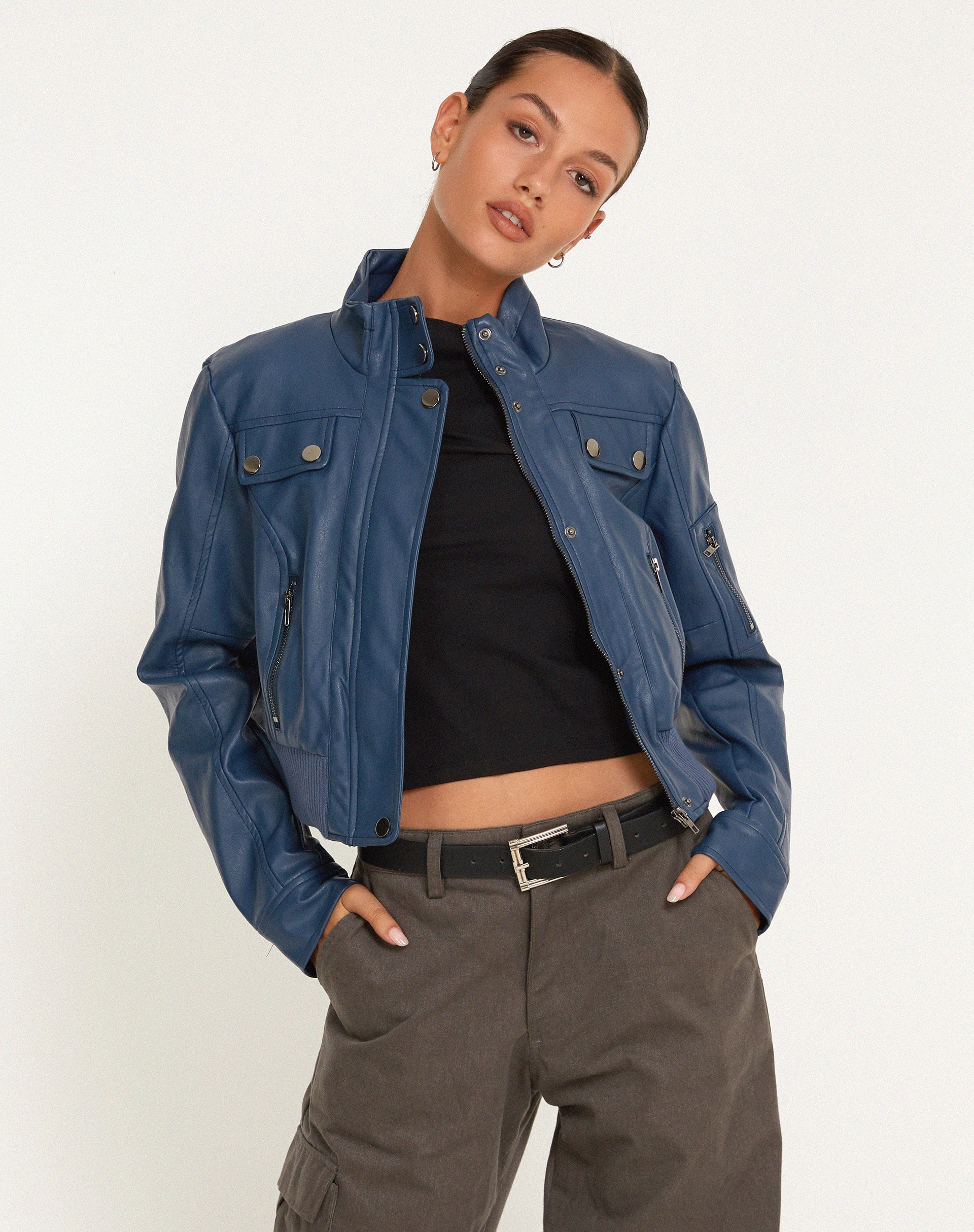 Afbeelding van Loviana Jacket in PU Navy