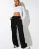 Afbeelding van Low Rise Abba Cargo Trouser in Tailoring Black