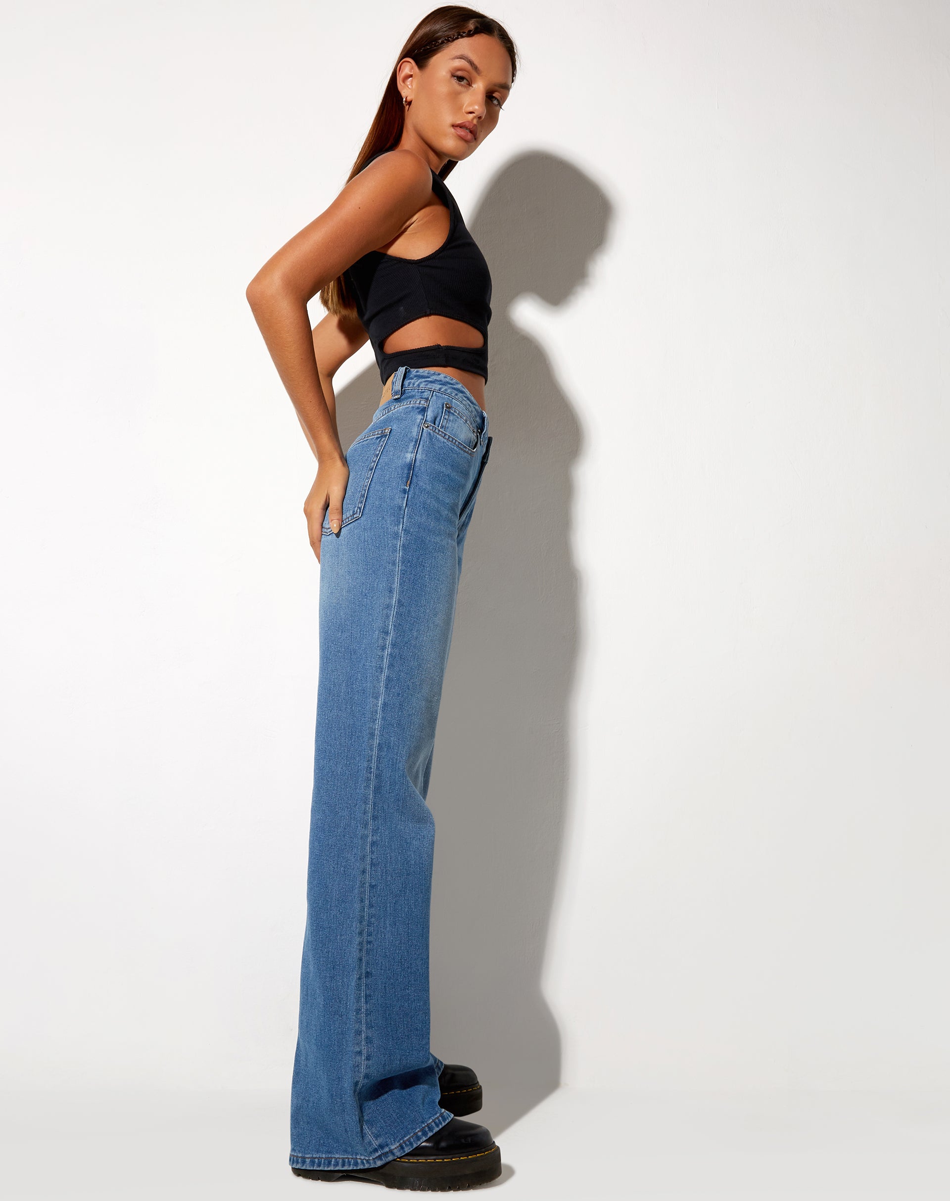 Afbeelding van Low Slung Jeans in Blue Wash