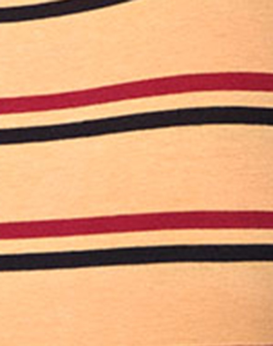 Afbeelding van Lucia Bodice in 70s Stripe Mosterd Horizontale Streep