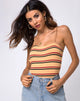 Afbeelding van Lucia Bodice in 70s Stripe Mosterd Horizontale Streep