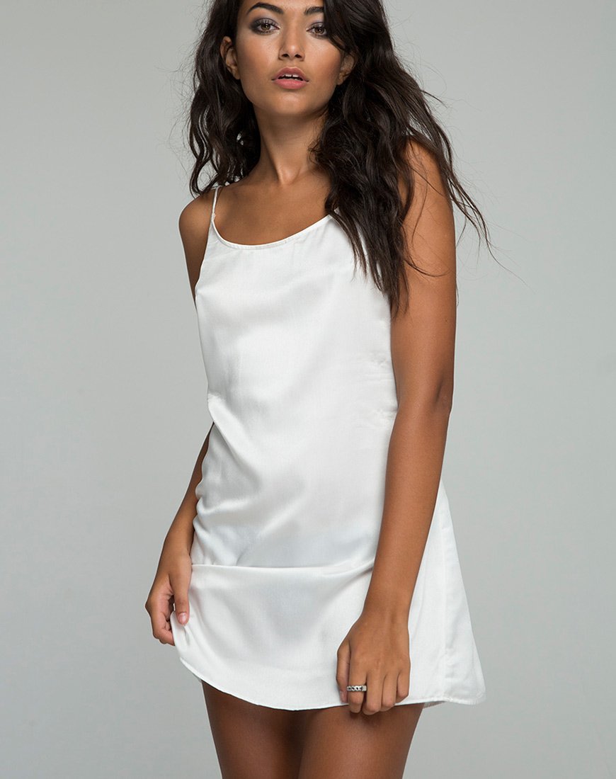 Lucille Slip Jurk in Satijn Bone