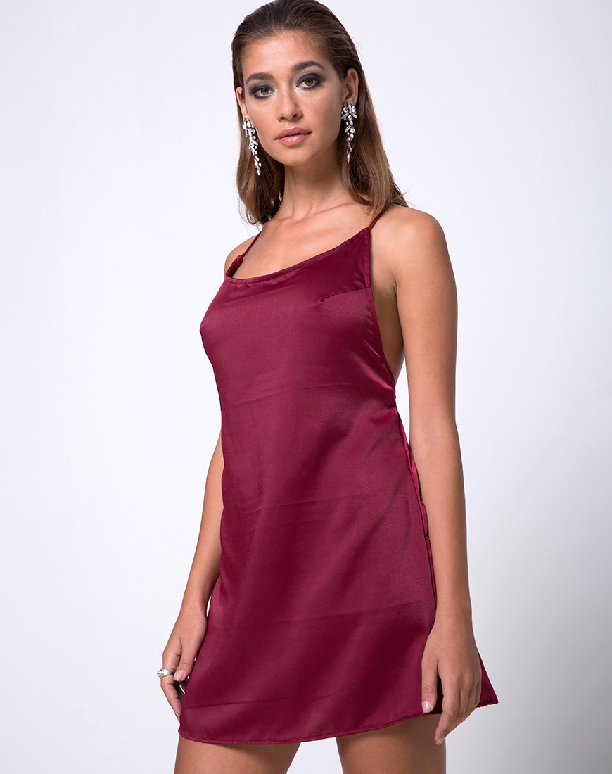 Lucille Slip Dress in Bourgondië