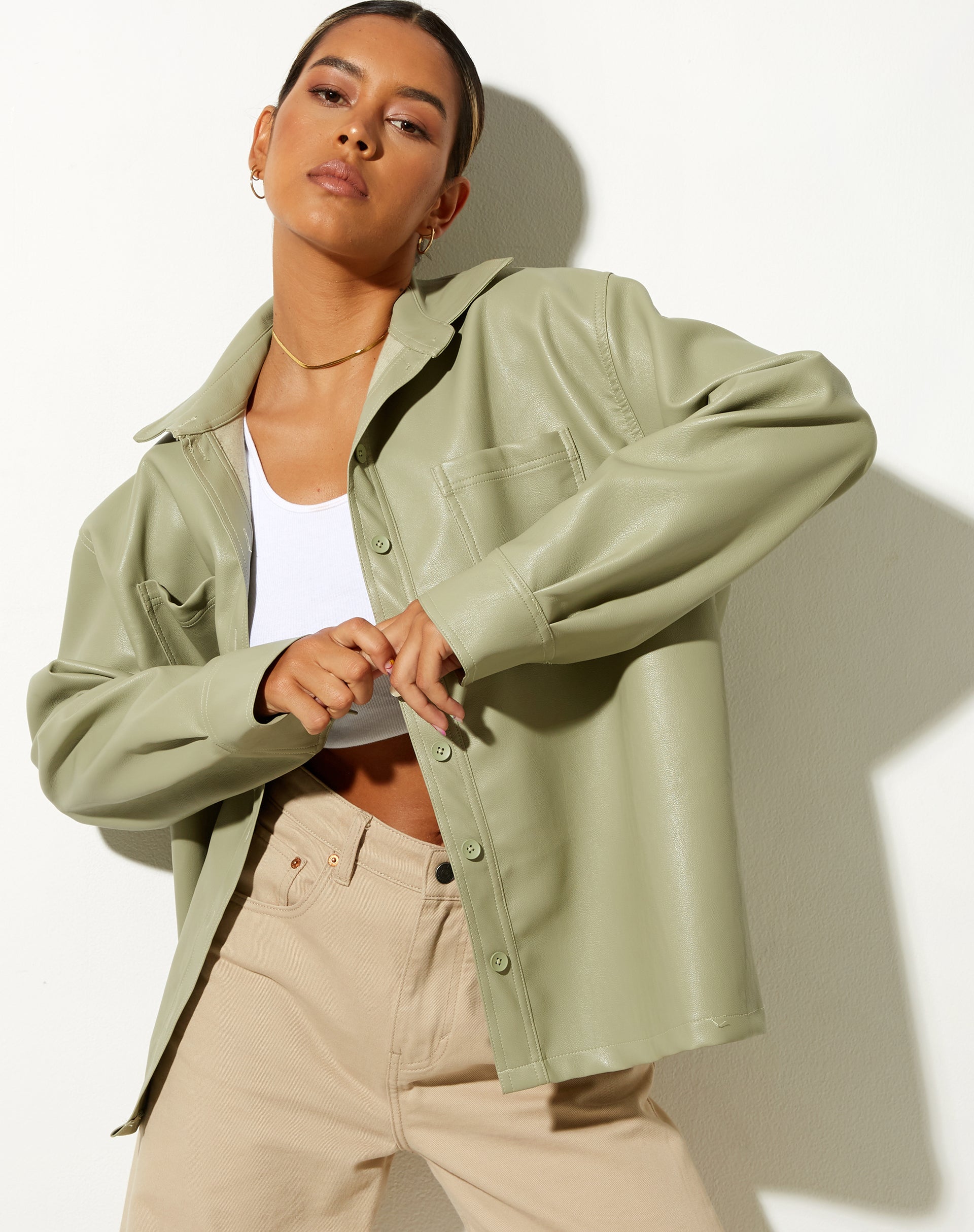 Afbeelding van LumberJack Shirt in PU Sage