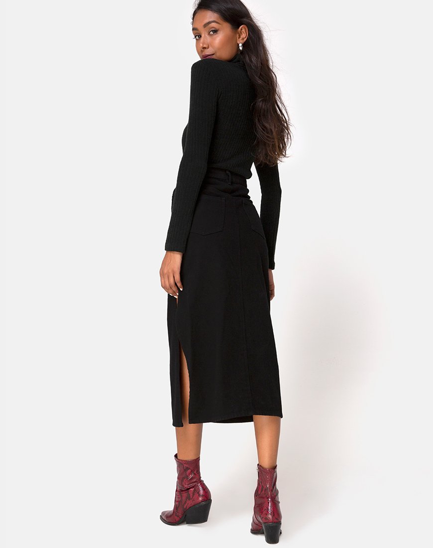 Lyra Midi rok in zwart