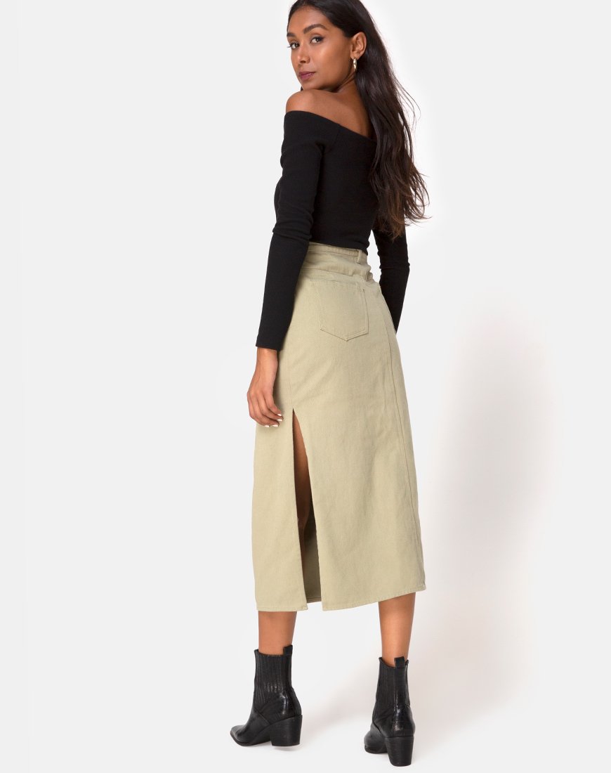Afbeelding van Lyra Midi rok in Sage