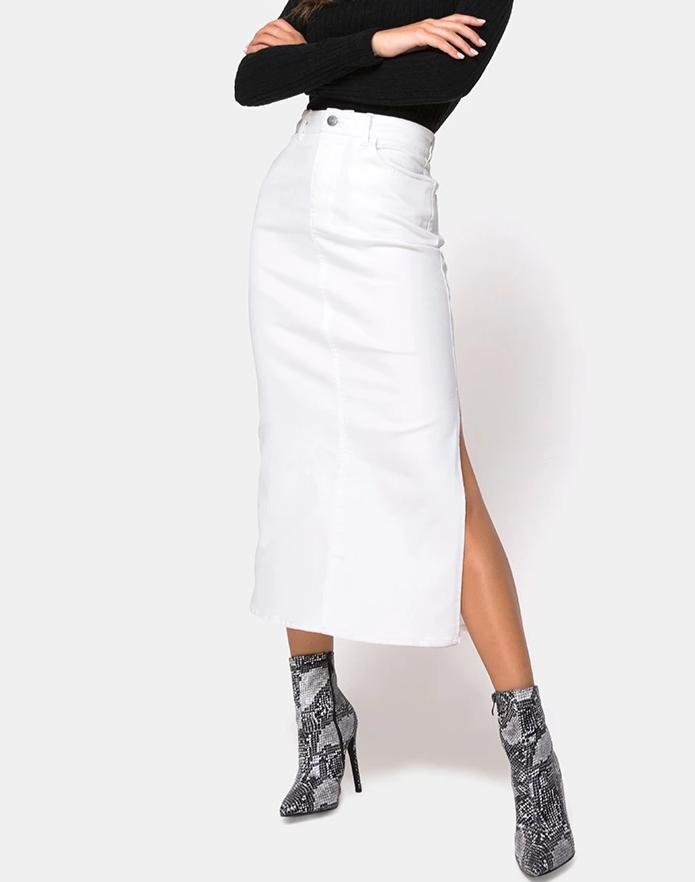 Lyra Midi rok in wit