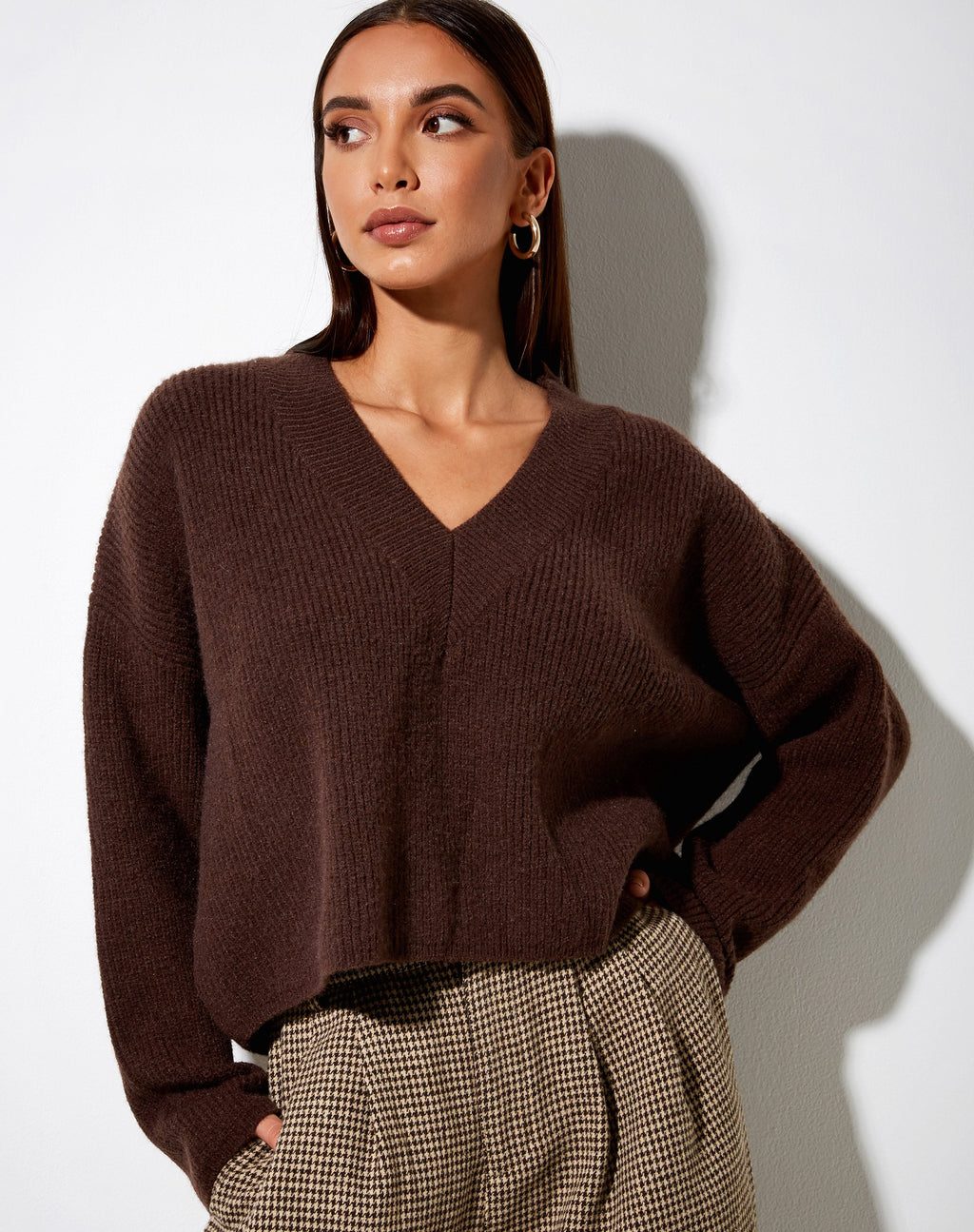 Mabel Trui in Gebreid Choco Bruin