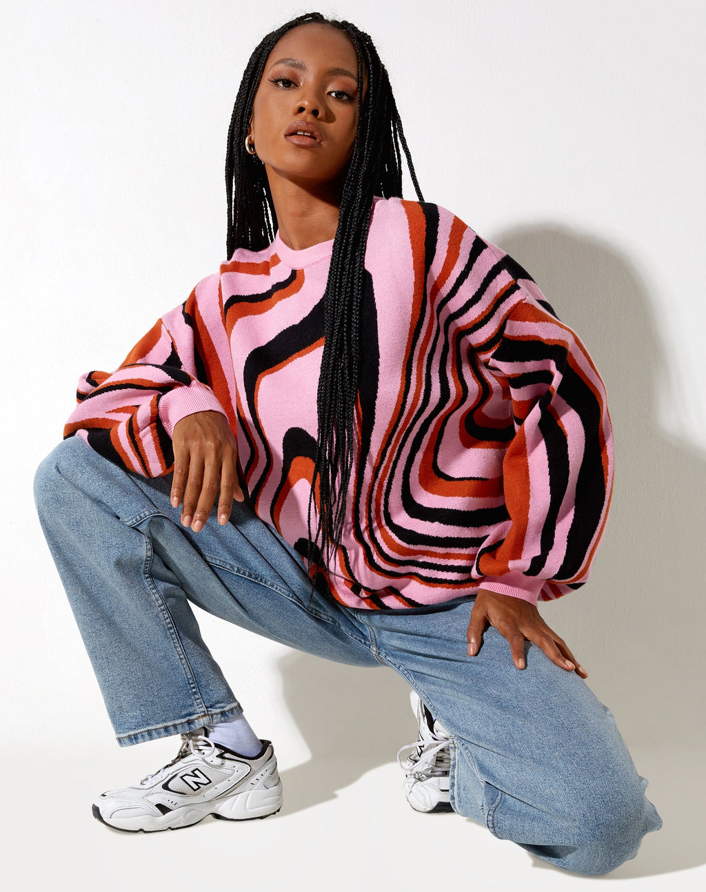 Mably trui in Mega Ripple Roze