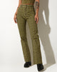Afbeelding van Zoven flare broek in Chevron groen