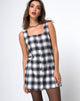 Afbeelding van Madison Pinafore-jurk in geruit zwart-wit