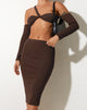 Afbeelding van Magata Midi rok in Bittere Chocolade