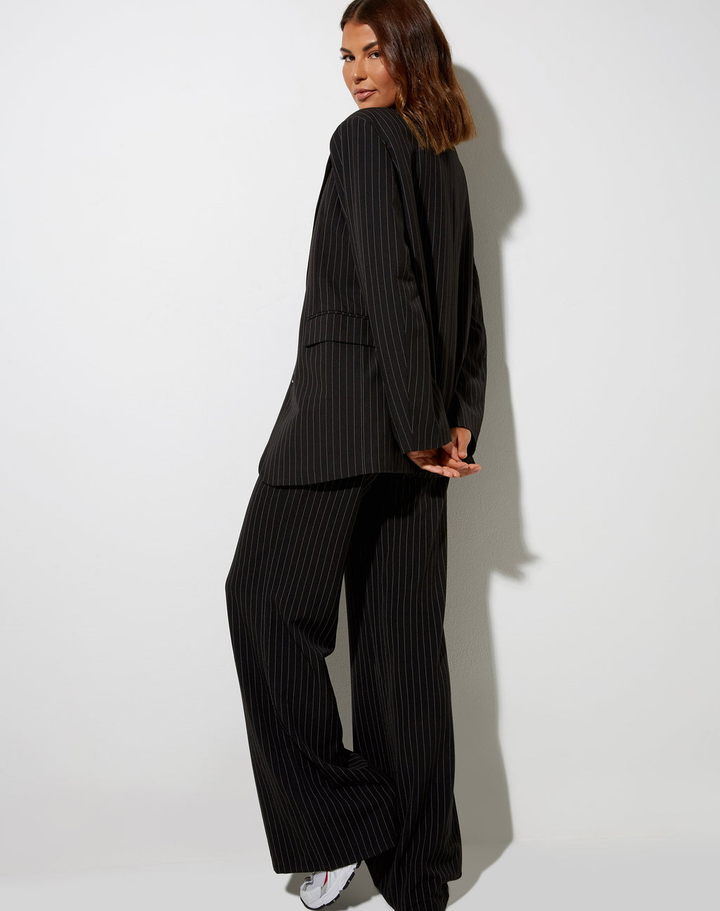 Maiwa Blazer in Krijtstreep Zwart