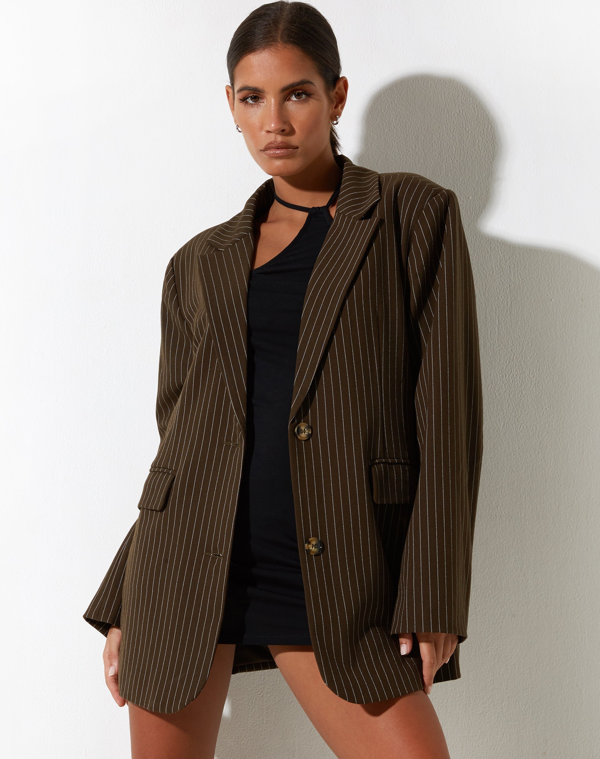 Afbeelding van Maiwa Blazer in Krijtstreep Bruin