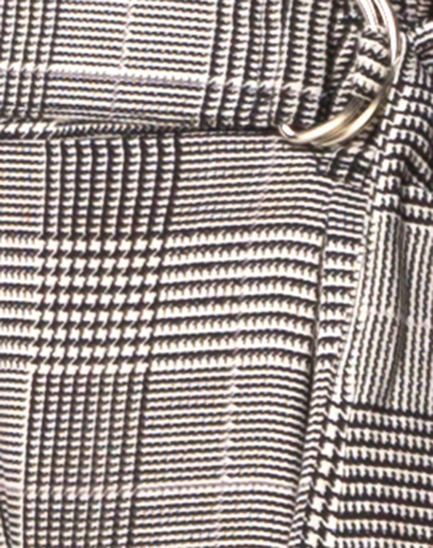 Afbeelding van Majustie broek met hoge taille in geruit grijs