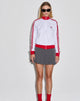 Afbeelding van Makira Zip Up Jas in Wit met Rode Streep