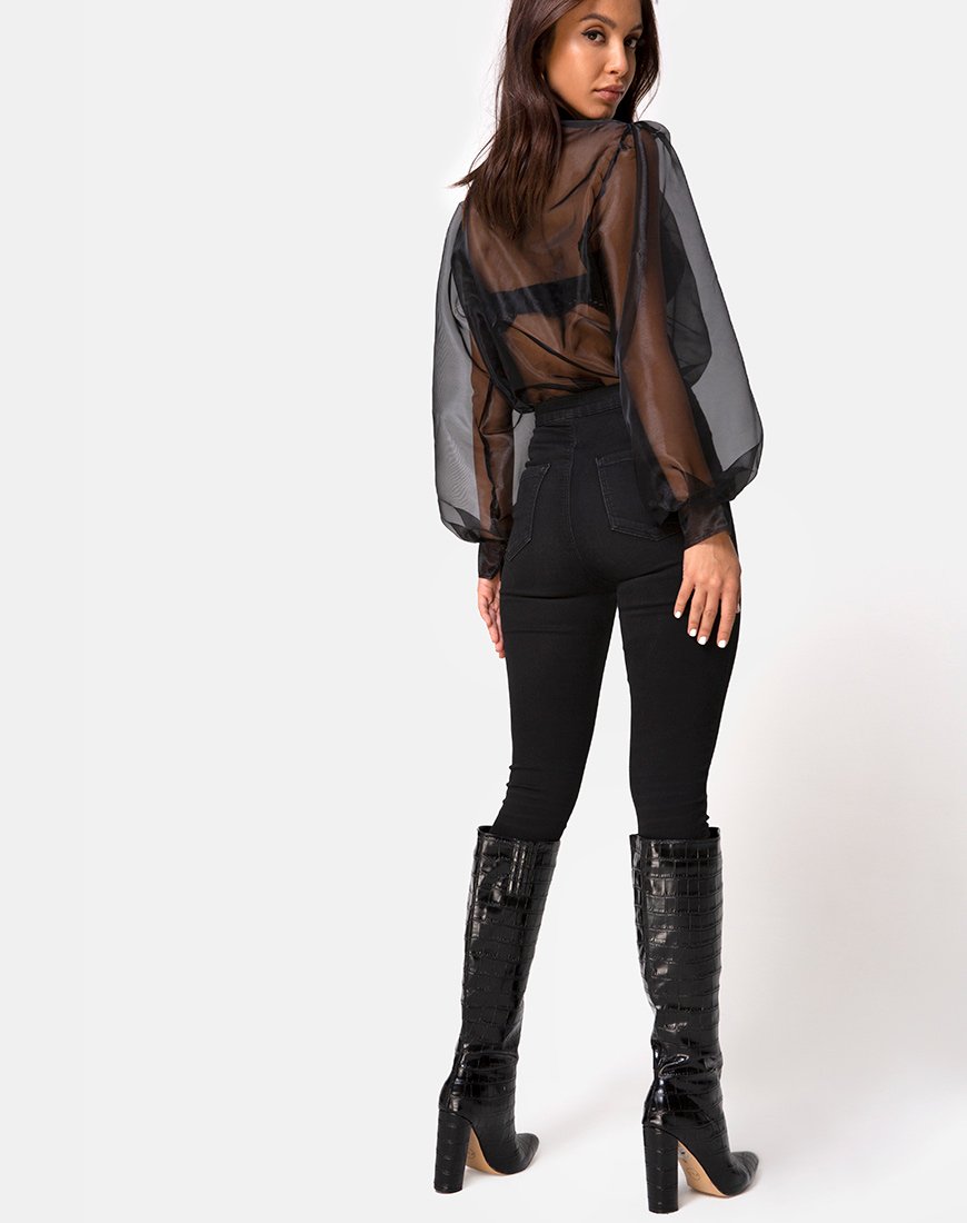 Afbeelding van Makiza top in zwart organza