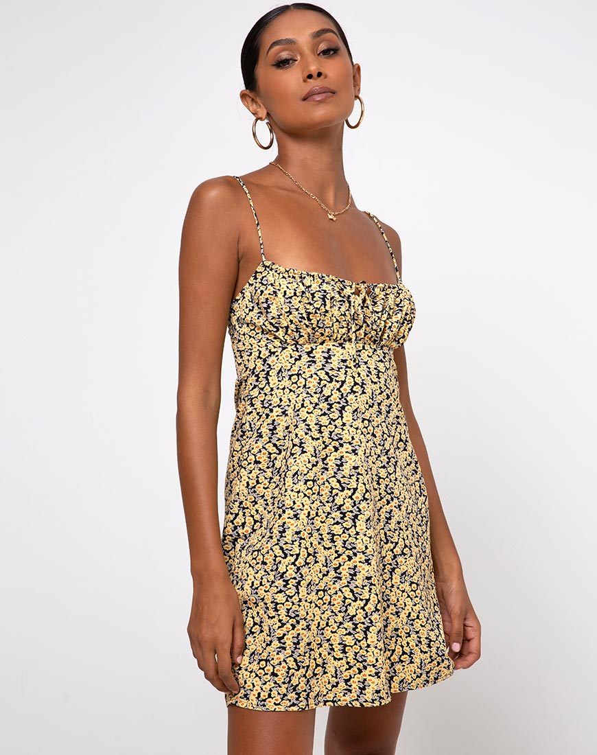 Mala Jurk in Mini Bloom Geel