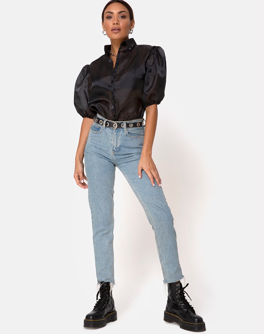 Afbeelding van Maloney Blouse in Organza Zwart
