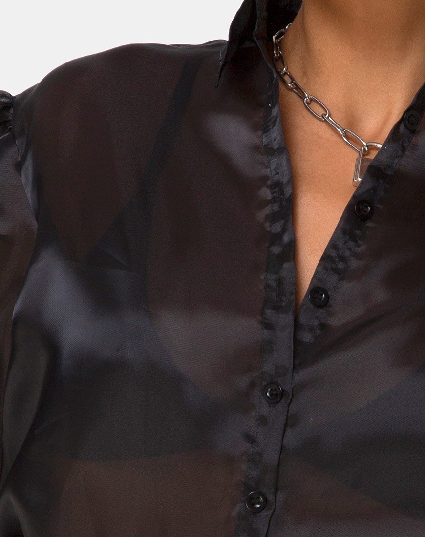 Afbeelding van Maloney Blouse in Organza Zwart