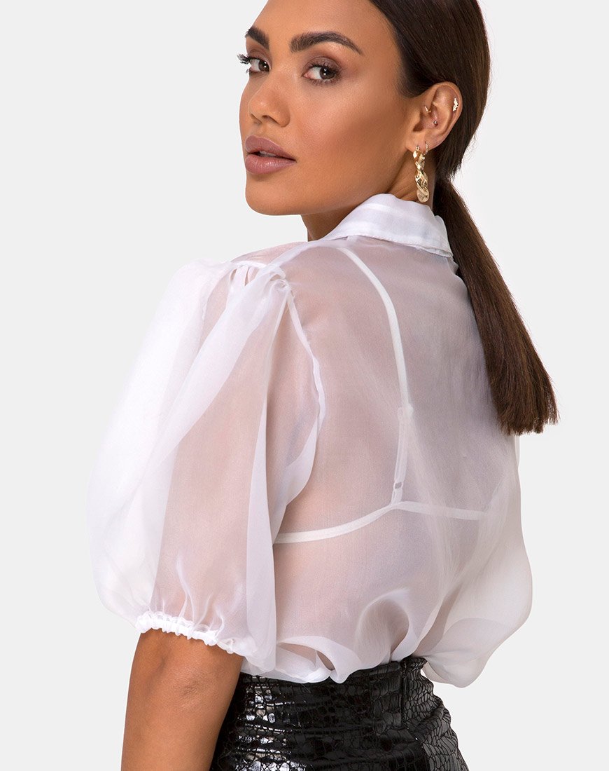 Maloney Blouse in Organza Wit