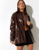 Afbeelding van MOTEL X IRIS Mamba Shirt in Croc PU Donker Bruin